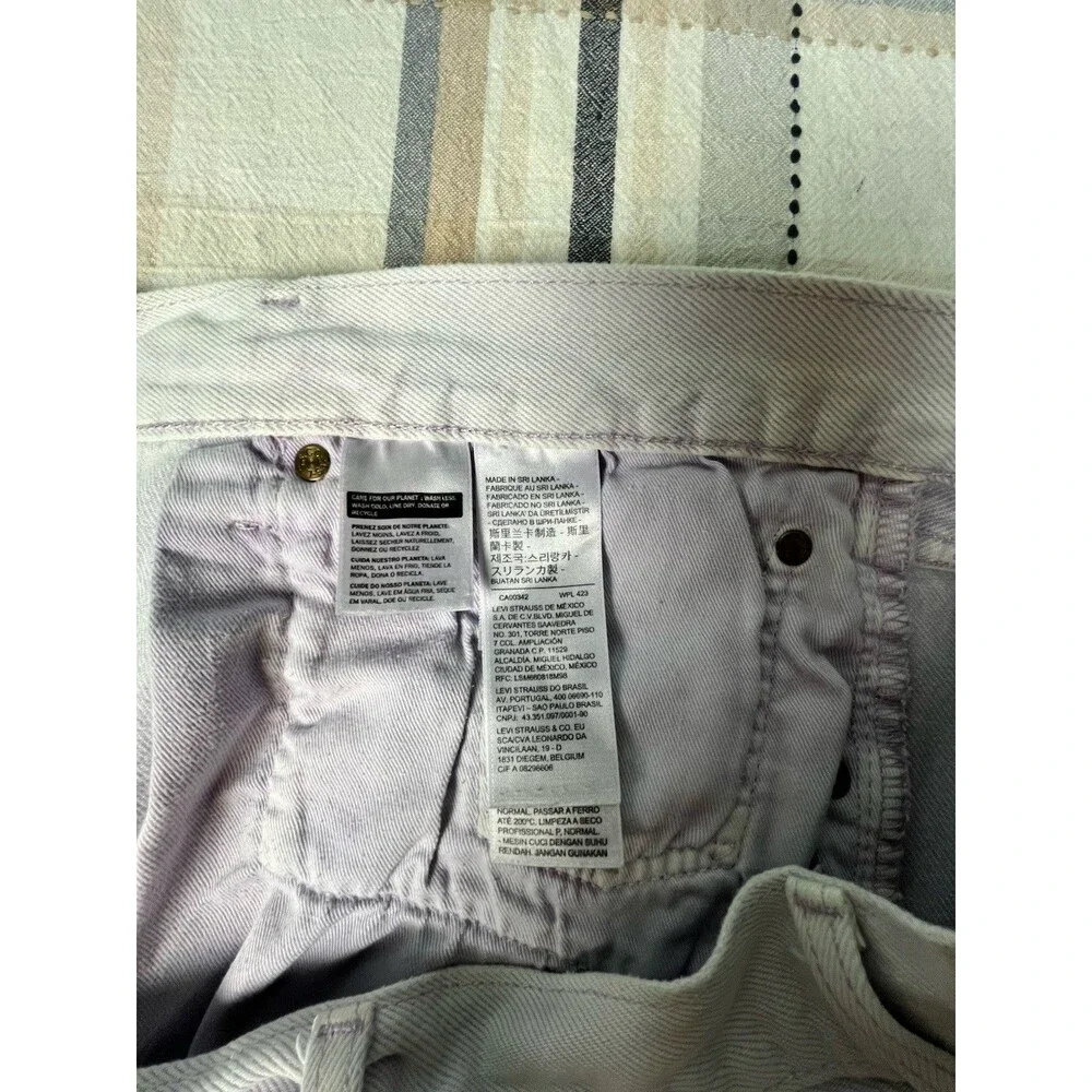 Levis 501 Premium Jean Shorts Men 42 White w/Purple Stitching Mushroom Tab Rare